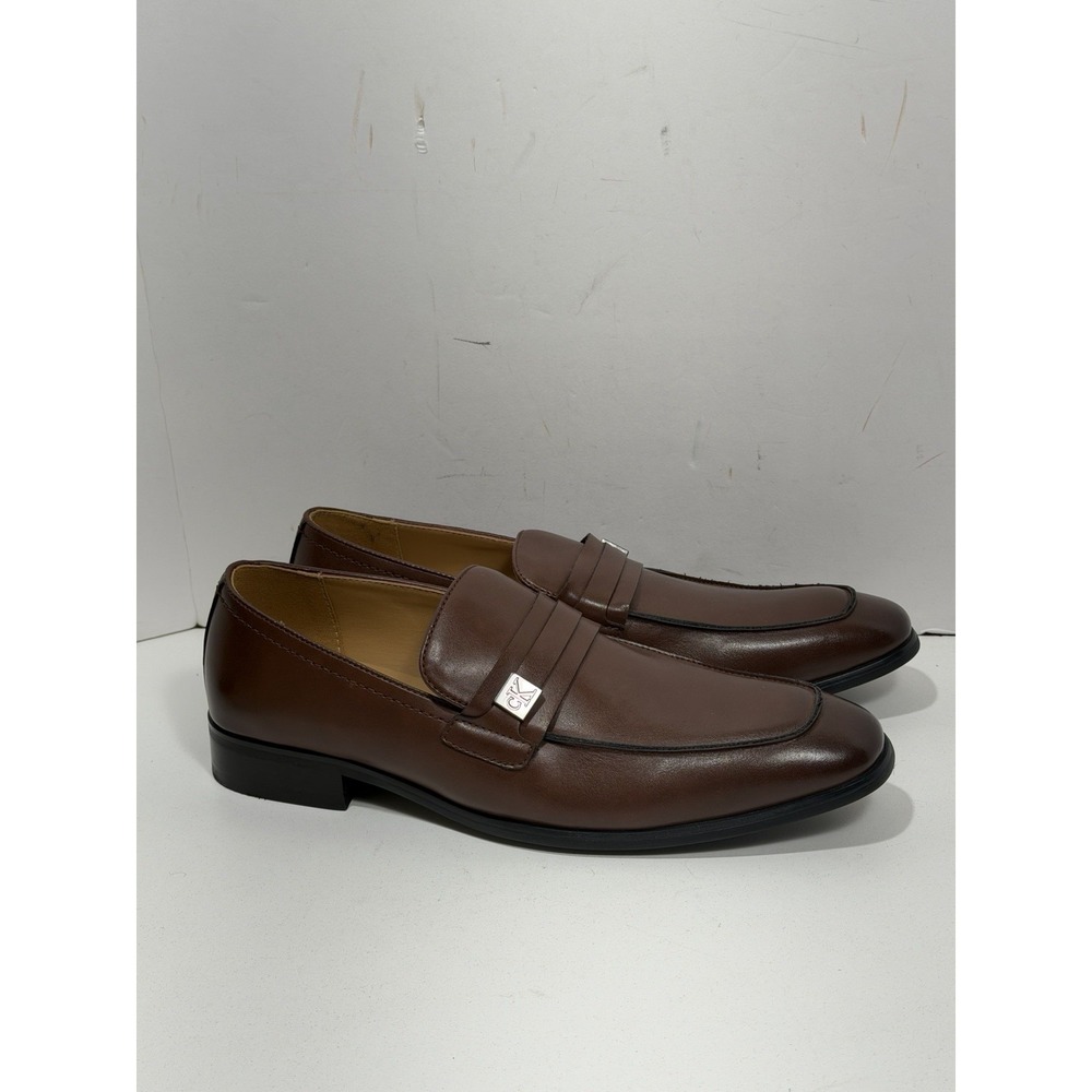 Calvin Klein Jameson Loafers Brown Slip-On Dress Shoes CMJIMNON-R Size 9.5 Men's